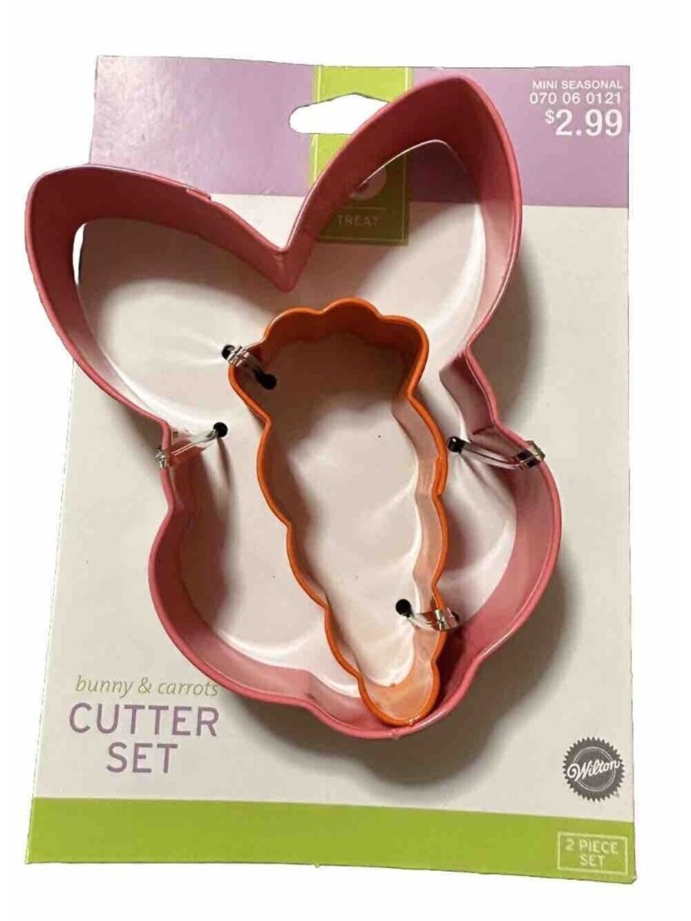 Wilton Bunny & Carrot Cookie Cutter Set - 2 Pieces NWT